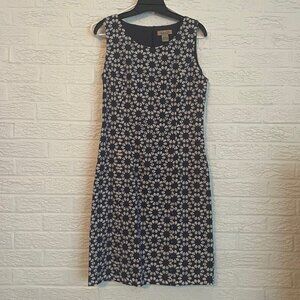 Peck & Peck Navy dress with floral cutouts